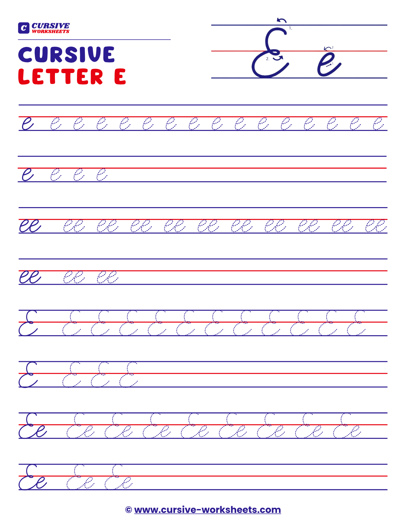 Cursive e