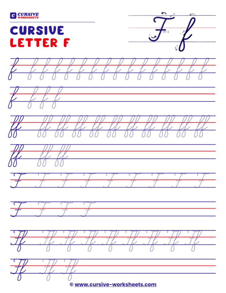 cursive f