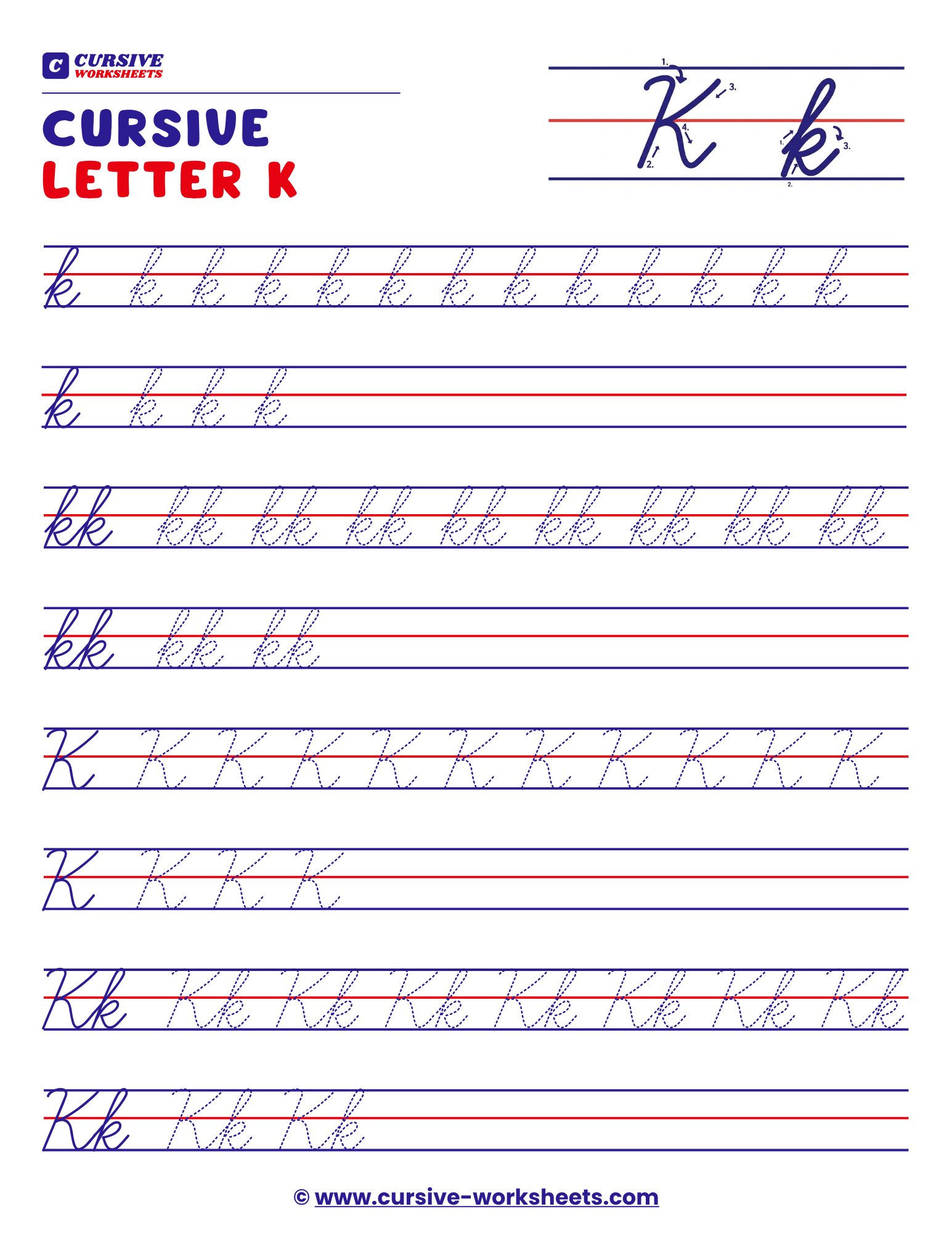 Cursive k