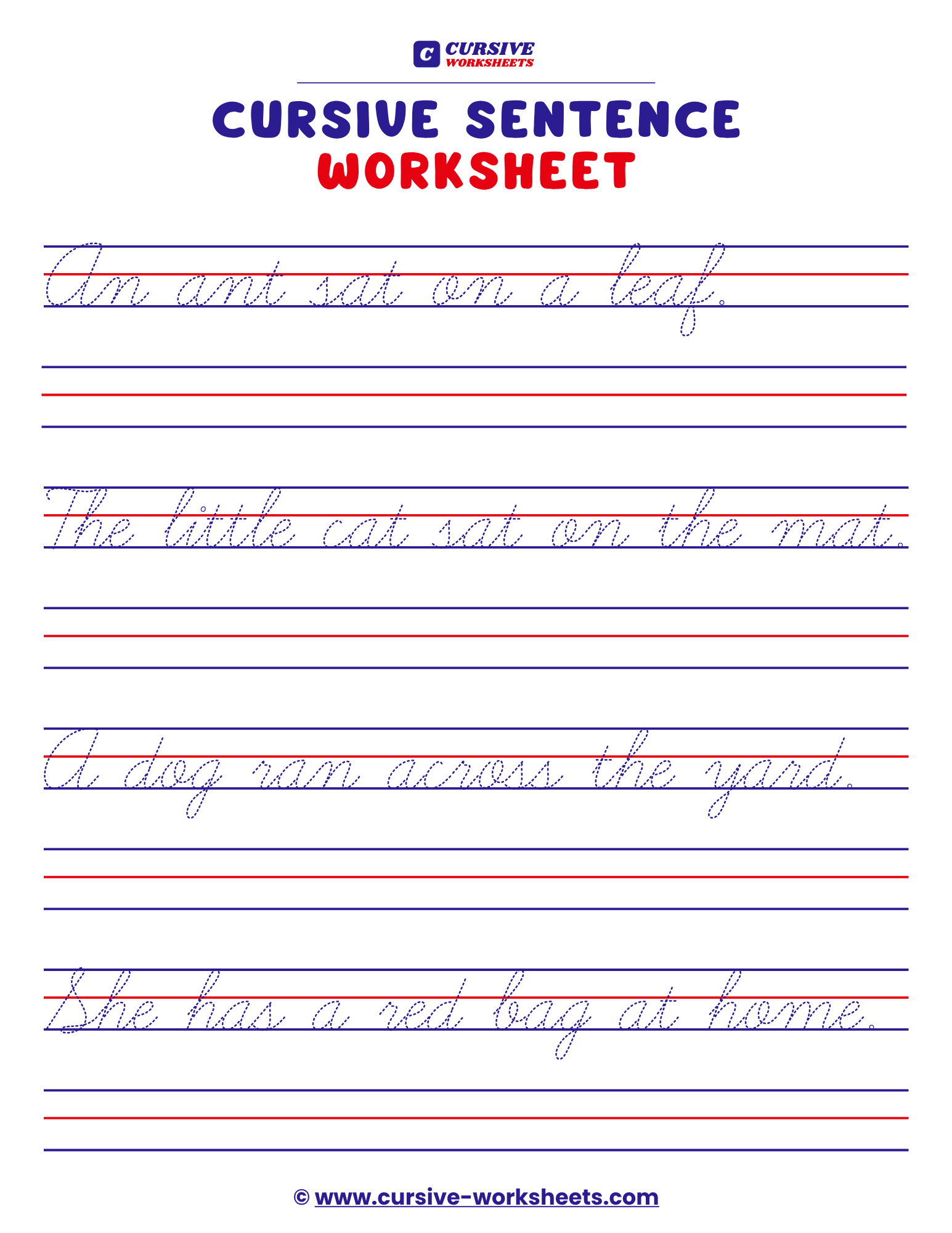 cursive-sentence-worksheets