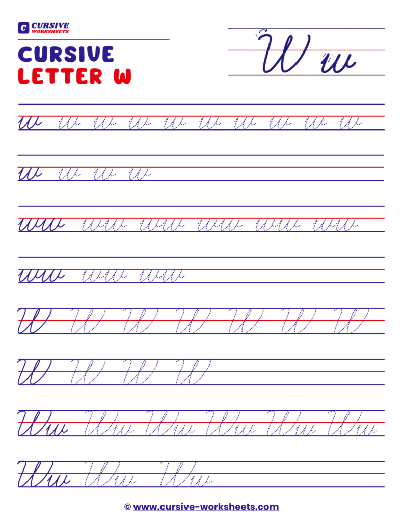 cursive w