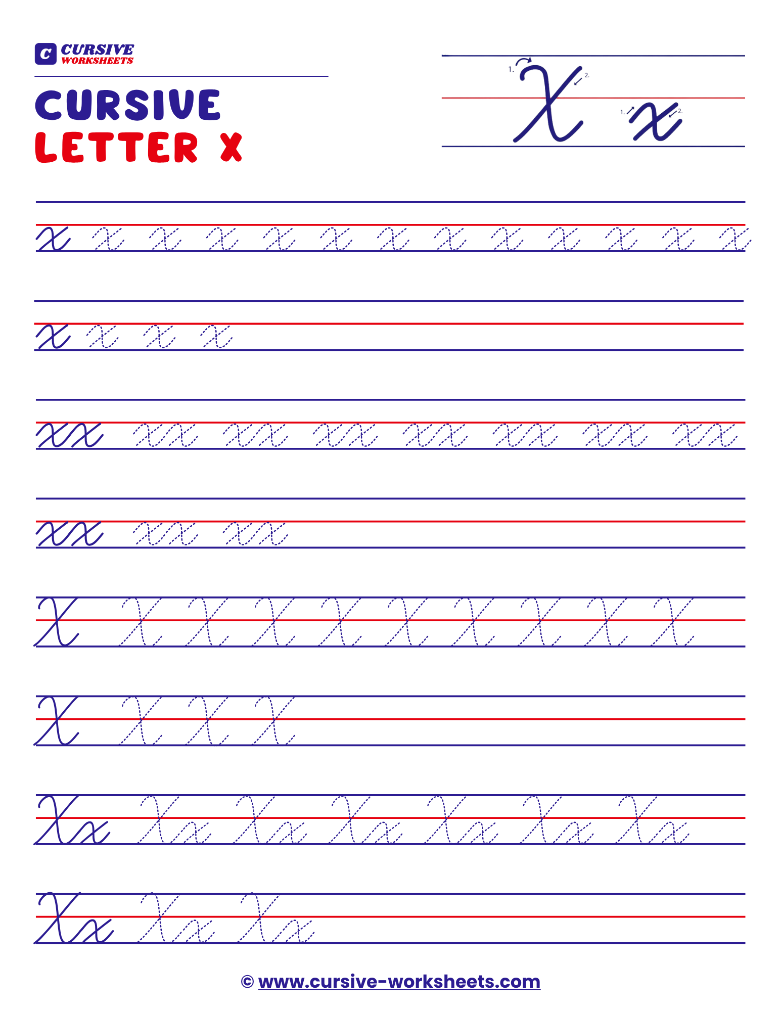 Cursive x