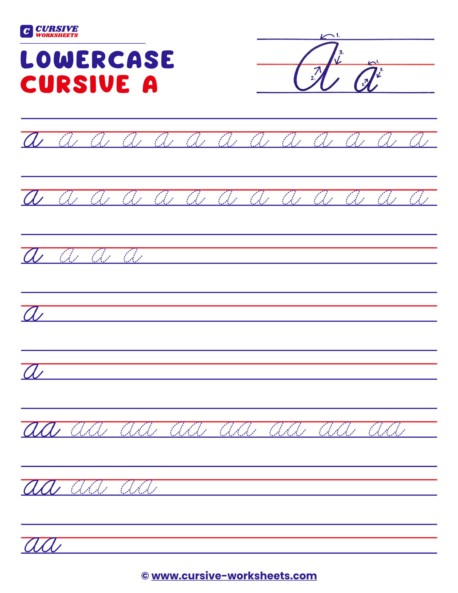 Lowercase Cursive A