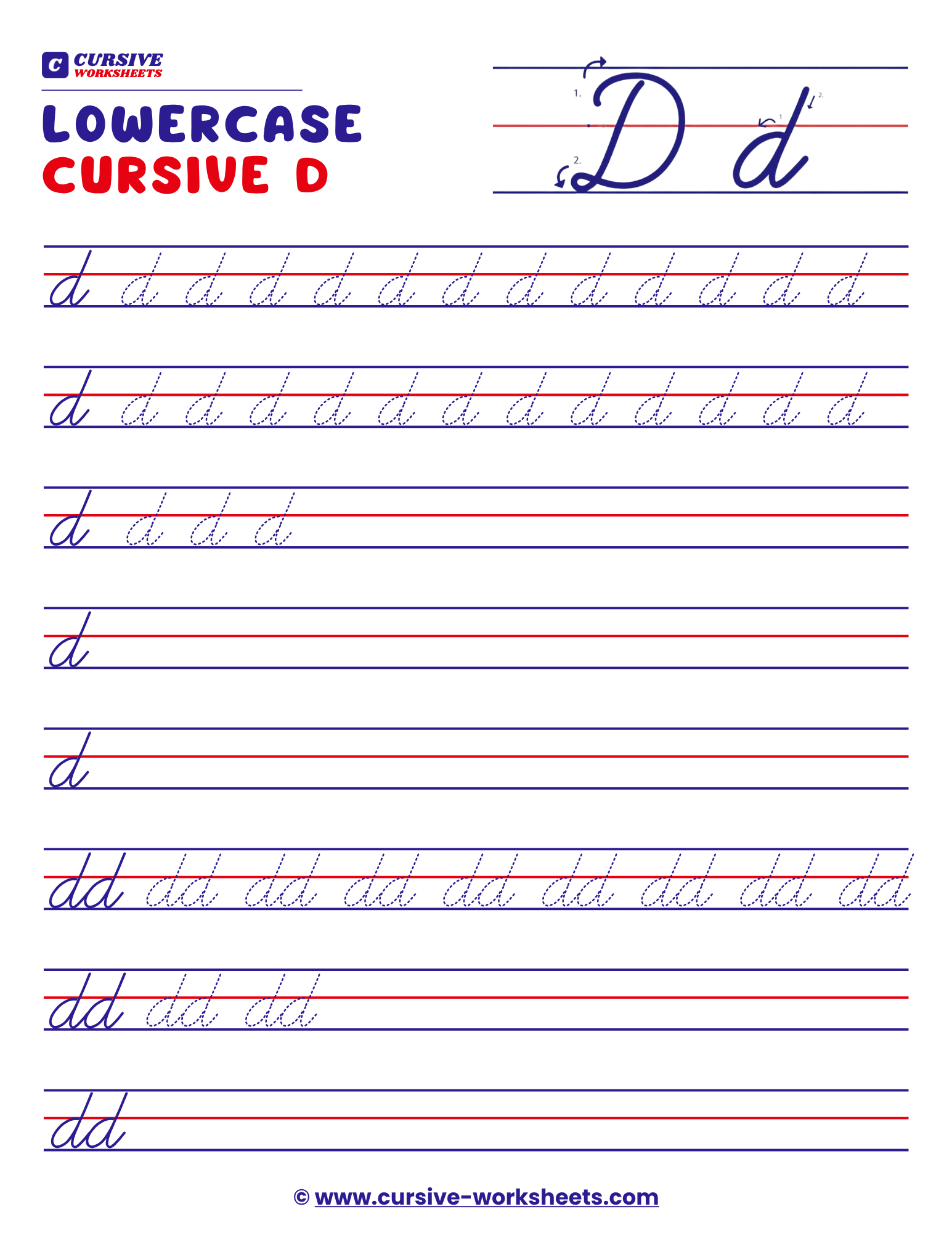 Lowercase Cursive d