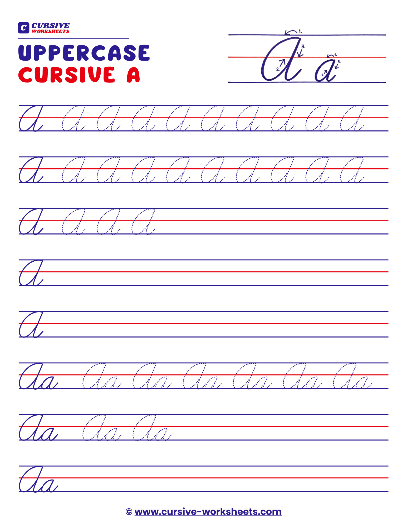 Uppercase Cursive A