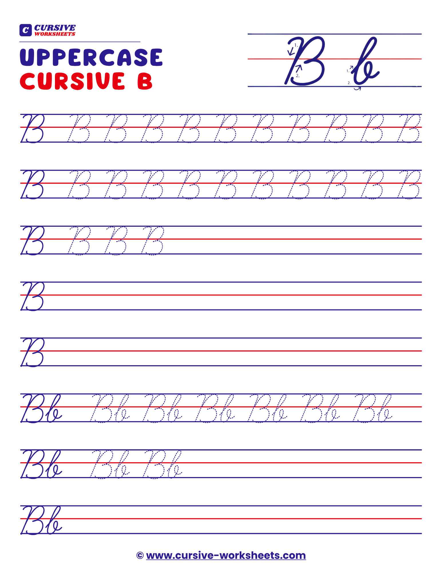 Uppercase Cursive b