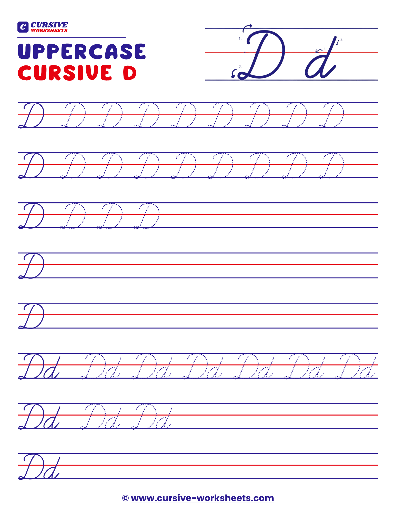 Uppercase Cursive d